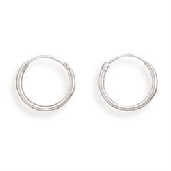 GENUINE STERLING SILVER 12mm Endless Hoop Earrings