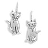 Image 1 : GENUINE STERLING SILVER Cat with Tilted Head Earrings