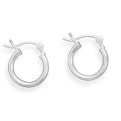 GENUINE STERLING SILVER 2mm x 12mm Hoop with Click