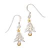 Image 1 : GENUINE STERLING SILVER /14 Karat Gold Plated Tree Earrings on French Wire