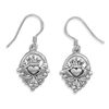 Image 1 : GENUINE STERLING SILVER  Claddagh Earrings on French Wire
