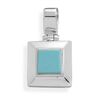 Image 1 : GENUINE STERLING SILVER Square Turquoise Hinged Pendant