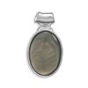 Image 1 : GENUINE STERLING SILVER  & Oval Black Mother of Pearl with Large Bail Pendant