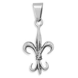 GENUINE STERLING SILVER Fleur- de -lis Pendant