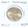 Image 1 : 2000-D SACAGAWEA DOLLAR RED BOOK VALUE IS $5.00 *RARE MS-63 HIGH GRADE*!!