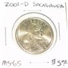 Image 1 : 2001-D SACAGAWEA DOLLAR RED BOOK VALUE IS $5.00 *RARE MS-65 HIGH GRADE*!!