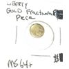 Image 1 : LIBERTY GOLD FRACTIONAL PIECE COIN WEIGHS .54 GRAMS EXTREMELY RARE MS64+ HIGH GRADE - NICE GOLD COIN