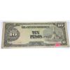 Image 1 : 1940'S JAPANESE WW II OCCUPATIONAL 10 TEN PESOS BILL SERIAL # 0862880 *RARE NICE NOTE*!!