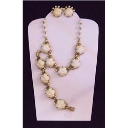 Vintage Necklace, Bracelet & Earring set w/ Clear Costume Jewelry  Necklace, Bracelet and Ear Ring s