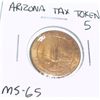 Image 1 : VINTAGE ARIZONA STATE 5 LARGE TAX TOKEN *EXTREMELY RARE MS-65 HIGH GRADE*!!