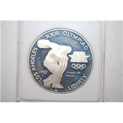 1983-S US Los Angeles XXIII Olympiad Discus Thrower Silver $1; ANACS Graded PF65; EST. $40-50