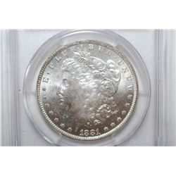 1881-O Silver Morgan $1; PCGS Graded MS61; EST. $60-80