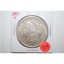 1891-O Silver Morgan $1; EST. $30-40