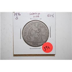 1876-S Seated Liberty Half Dollar; EST. $30-40