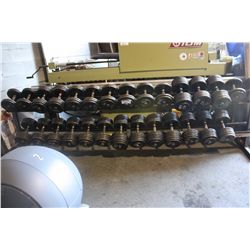 28 HEAVY DUMBELLS & RACK