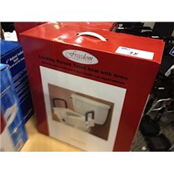 LOT OF 2 LOCKING RAISED TOILET SEATS WITH ARMS