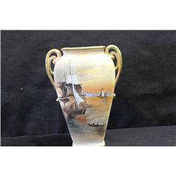 9" TALL NIPPON VASE IN GREEN - MINT