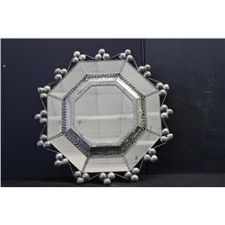 UNUSUAL PIE TIN MIRROR IN EXC. COND. 19" X 19"