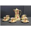 Image 2 : ORIENTAL CHOCOLATE SET - SERVICE FOR 6 - HAND PAINTED