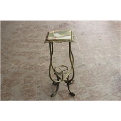 ALABASTER & BRASS PLANT STAND