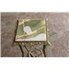 Image 2 : ALABASTER & BRASS PLANT STAND