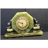 Image 1 : GREAT DECO ALABASTER & MARBLE CLOCK - WORKS PERFECT