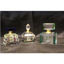 3 MURANO PERFUME BOTTLES