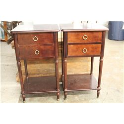 MATCHING PAIR MAHOGANY NIGHT STANDS - NEAR MINT - 2 FOR 1 MONEY