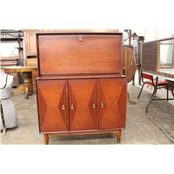 2 PC. MAHOGANY INLAY  LIQUOR CABINET - RAMSEUR FURNITURE CO. N.C.