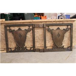 GREAT PAIR OF BRONZE HEAVY GATES - EACH GATE WEIGHS 41LBS. - 27" X 26" - HINGES 4" EACH - TOTAL LENG