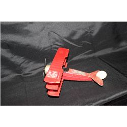 TOOTSIE METAL AIRPLANE - PLASTIC WINGS - 9" X 9"