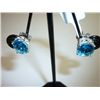 Image 1 : 22.50 CTW BLUE TOPAZ EARRING .925 STERLING SILVER