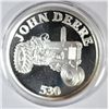 CLASSIC JOHN DEERE ONE OUNCE SILVER ART BAR FEATURING TRACTOR MODEL #530