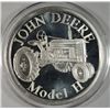 CLASSIC JOHN DEERE LICENSED ONE OUNCE SILVER ROUND FEATURING A MODEL H TRACTOR