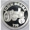 CLASSIC JOHN DEERE LICENSED ONE OUNCE SILVER ART BAR FEAT. TRACTOR MODEL #730