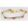 Image 1 : Sterling Gold 4.77 ctw Ruby Bracelet