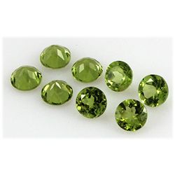 Peridot 10.64 ctw Loose Gemstone 7mm Round Cut