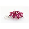 Image 2 : 20.72CTW Flower Cluster Pink Ruby Silver Pendant