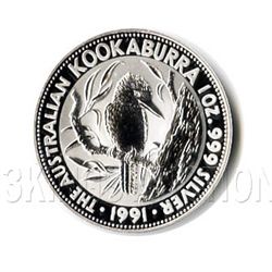 Australian Kookaburra 1 oz. Silver 1991