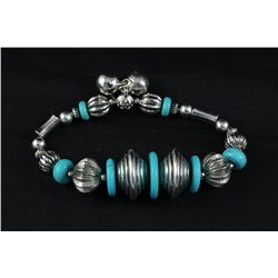 24.10g Elastic Chime Turquoise Silver Bracelet