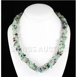 630.00CTW 19in. PURPLEGREEN CHIPPED STONE NECLACE METAL