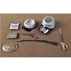 COLLECTION OF 8 CIVIL WAR CONFEDERATE ITEMS CIRCA 1960s