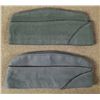 Image 1 : 2) WWII Dark Green Wool Army Side Cap Hats