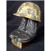 Image 1 : GI MILITARY BOOTS & CAMO HELMET JIM BEAM DECANTER 1984
