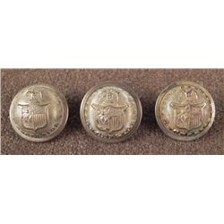 3 New York State Excelsior Antique Tunic Buttons