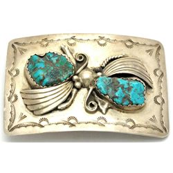 Old Pawn Navajo Turquoise Buckle - J.B.