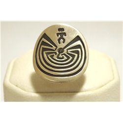 Navajo Sterling Silver Man on Maze Women's Ring - Stanley Gene
