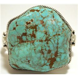 Dead Pawn Navajo Pilot Mountain Turquoise Sterling Silver Cuff Bracelet - Mary Ann Spencer