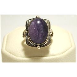 Navajo Charoite Sterling Silver Women's Ring - Mary Ann Spencer