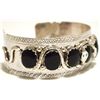 Image 2 : Zuni Onyx Sterling Silver Snakes Cuff Bracelet - Effie Calavaza